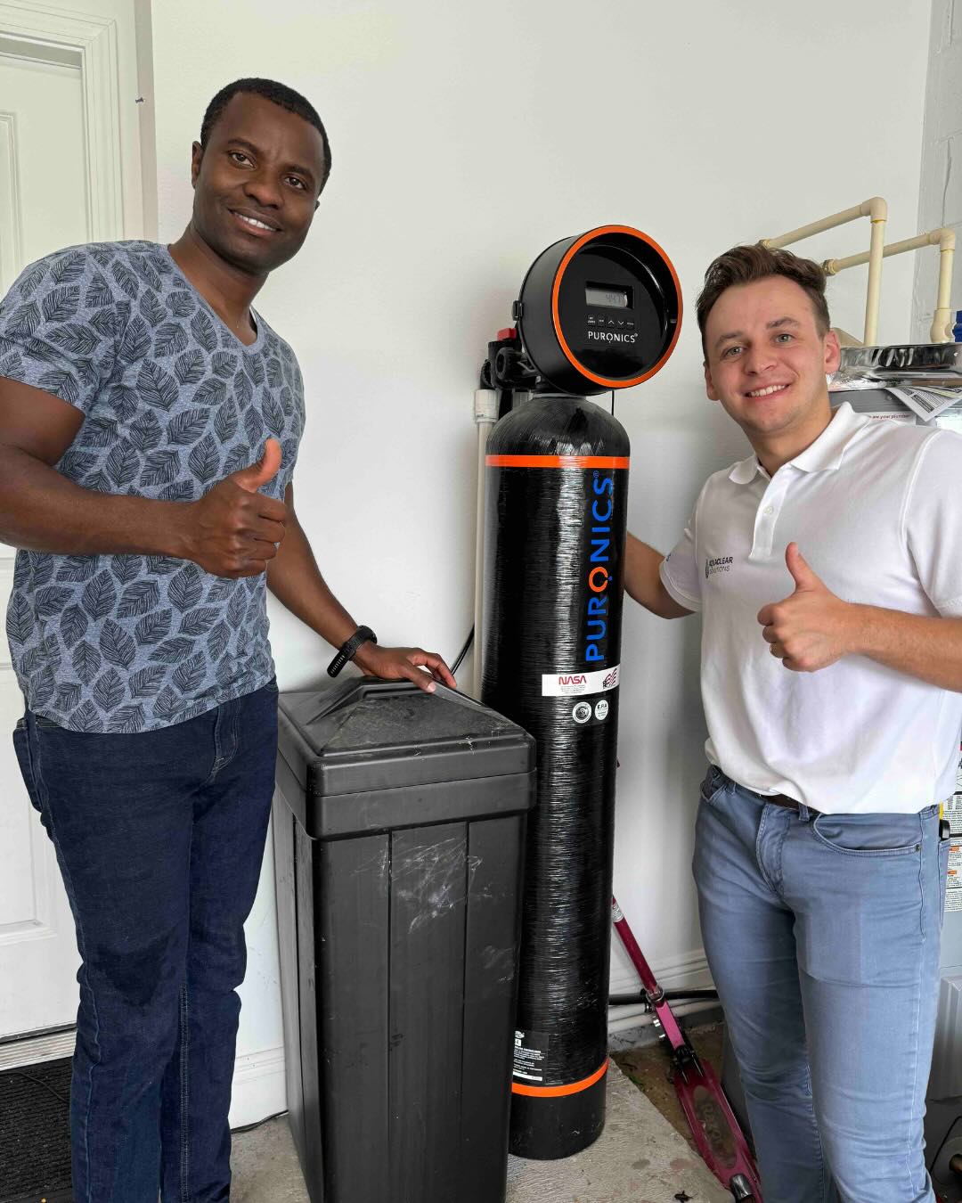 Happy client with Water Softener System installed by AquaClear Solutions FL in Montverde, FL